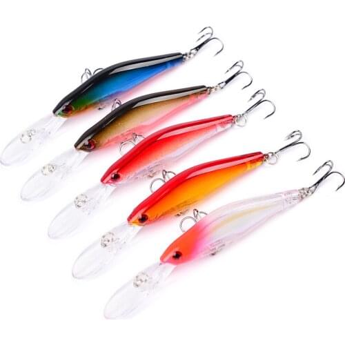 5Pcs Minnow Fishing Lure 9.5cm 7g Hard Wobblers Crankbait 3D Eyes Bait Artificial Trout Pike Carp Fishing Baits Accessories