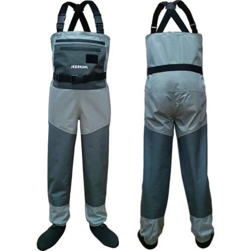 5 Layers Fly Fishing Waders Pants Chest Overalls Waterproof Clothes with Soft Foot Waders Breathable Boot Hunting Work Clothes