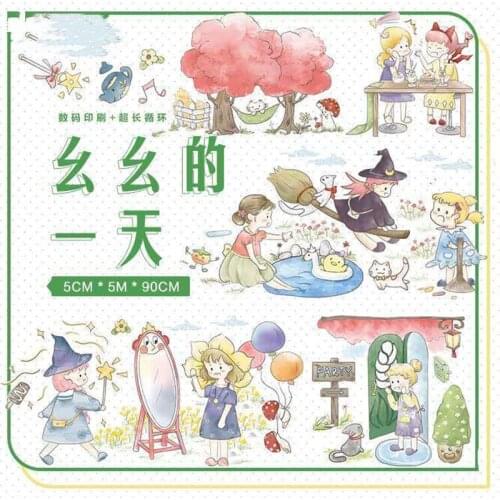 Happy Fairy Girl Washi Tapes Bullet Journal Masking Tape Adhesive Tape DIY Scrapbooking Decoration Washi Stickers