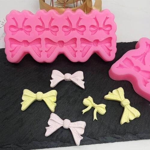 Bow Silicone Mold New Cute Chocolate Fondant Mold Cake Dessert Table Decoration Epoxy Aromatherapy Plaster