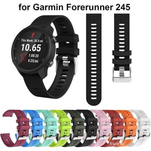 20MM Silicone Strap Watchband for Garmin Forerunner 245 245M 645 Vivoactive3 Smart Wristband Colorful Replacement Bracelet Band