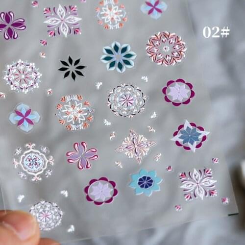 3D Nail Art Simian Style Frosted Thin Decal Stickers Sime Flower Design Self Adhesive Sliders Acrylic Manicuring Tips Decoration