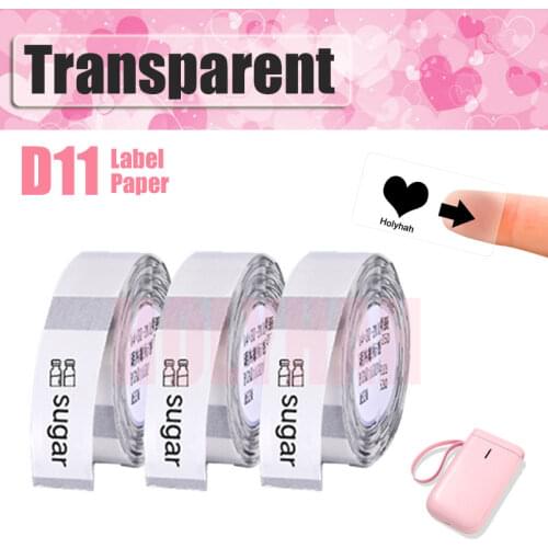 DIY Niimbot D11 Transparent Label Thermal Printer Sticker Waterproof Oilproof Round Rectangle Classification Mug Bottle Tag