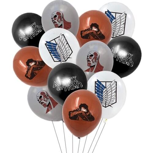 16Pcs Attack on Titan Balloons Anime Eren Yeager Mikasa Ackerma Balloon for Boys Girls Birthday Party Decor Kids Air Globos Toy