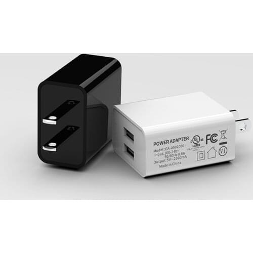 Hannord Phone Charger US Plug 5V2A 2 Port Portable Charger USB Charging Power Adapter Travel Charger for Cell Phone Chargers