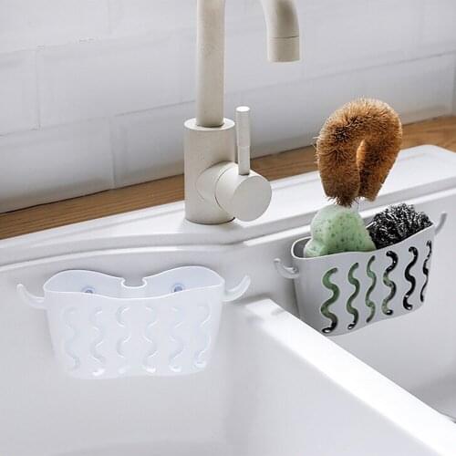 1pc Multifunction Suction Cup Kitchen Dish Cloth Rack Sponge Holder Bathroom Soap Storage Hanger Wall Mounted Organizer Strainer