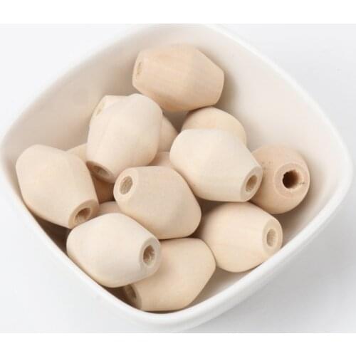 Natural Wood Color Marquise Wooden Spacer Beads For kids Jewelry Making 21x17mm 10pcs KL125