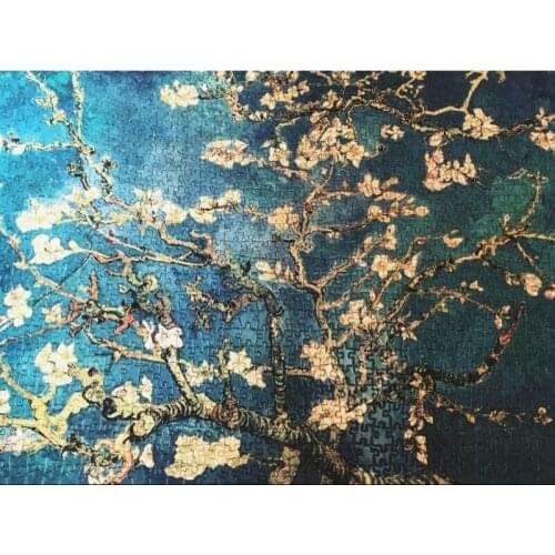 1000 piece Apricot flower Jigsaw Puzzles Educational Toy Thicker Famous flower Oil Painting Puzzles 1000pcs For Adult Gift