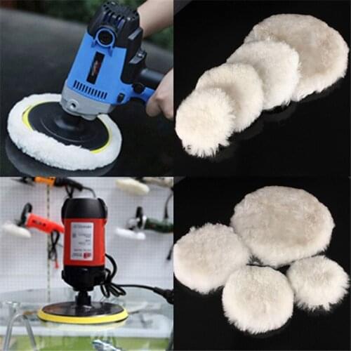 2Pcs 75/100/125/150/180mm Wool Pads Waxing Polishing Buffing Pad Wheel Car Auto Car Paint Care Polisher Pads 3/4/5/6/7 inch