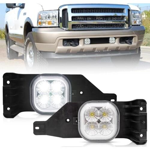 2x LED Fog Light Clear Lens For Ford F250 F350 F450 F550 2005-2007 Excursion 05-up Super Duty Led Driving Lamp