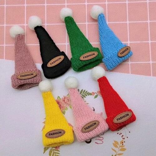 5Pcs Mini Pointy Woolen Yarn Knitting Hat DIY Handmade Decorative Supplies Home Clothing Sewing Accessories Kid Gift Doll Craft