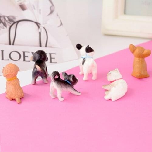 6pcs 1:12 Cat And Dog Dollhouse Miniature Model Doll House Home Moss Decoration