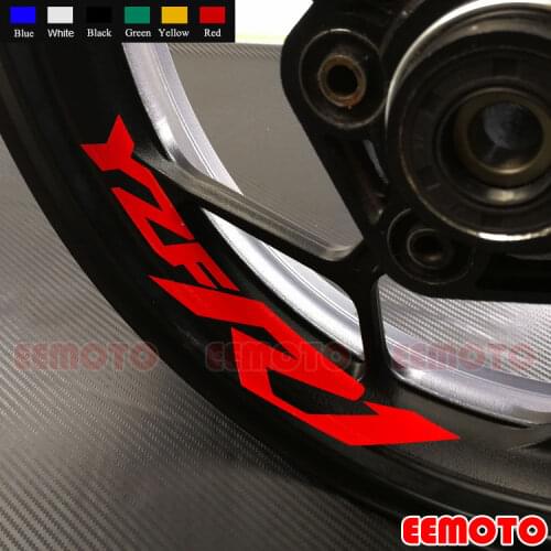 8 X Custom Iner Rims Decals Wheels Reflective Stickers Stripes Waterproof Motorcycle Motor Bike For YAMAHA YZF R1 YZF-R1