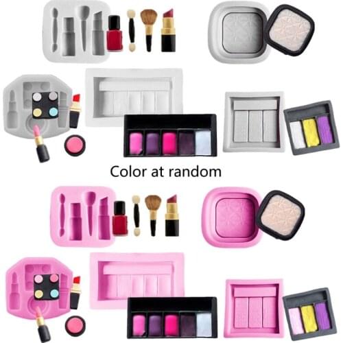 83XC 5Pcs DIY Lipstick Eyeshadow Palette Resin Mold Makeup Case Keychain Pendant Mold