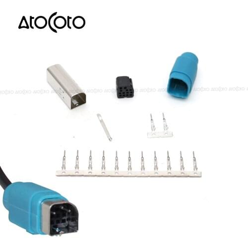 AtoCoto Audio Input AUX Plug with 13 Pin Sockets for Alpine Head Unit CD/Radio KCE-237B Modified DIY Assembly Connector