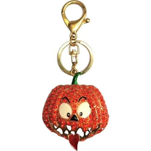 XDPQQ Halloween pendant European and American cartoon pumpkin key chain metal prank small gift factory