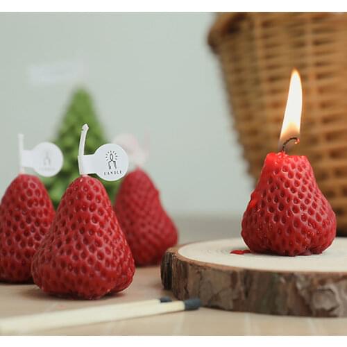 1PCS Strawberry Decorative Aromatic Candles Soy Wax Pumpkin Scented Candle for Birthday Wedding Cheese Candle
