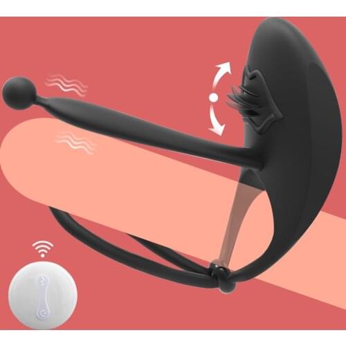 Vibrators Ring Remote Control Double Vibrating Ring Elastic Silicone Premature Ejaculation Lock Penis With Rings Sex Toy For Men