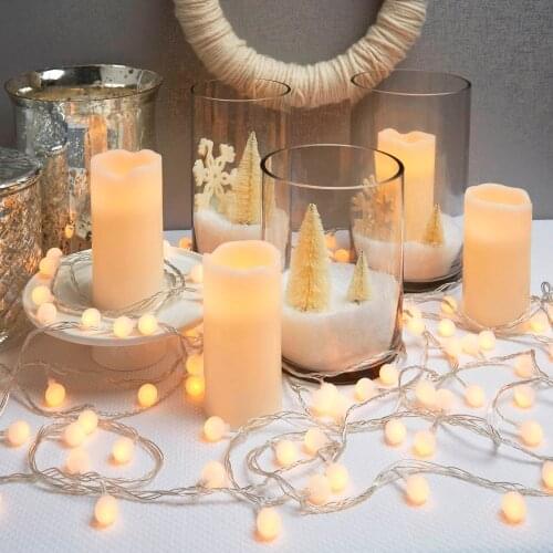 33FT 100pcs 1.2cm little Christmas ball string lights IP44 Outdoor Warm White LED Fairy Lights Holiday Wedding Patio Decoration