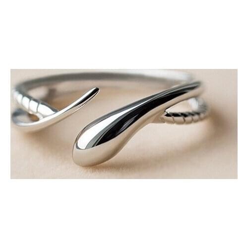 Dainty Female Small Adjustable Open Ring Charm 925 Sterling Silver Engagement Rings For Women Vintage Geometry Wedding Band Ring