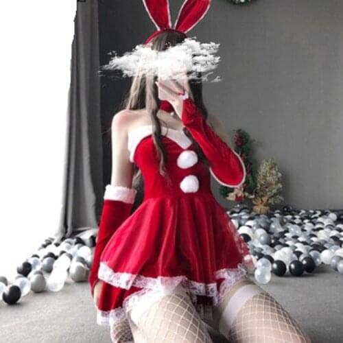 Rabbit girl - Christmas lady Christmas Santa Claus Cosplay clothing sexy underwear bobbin skirt Maid uniform cat lingerie