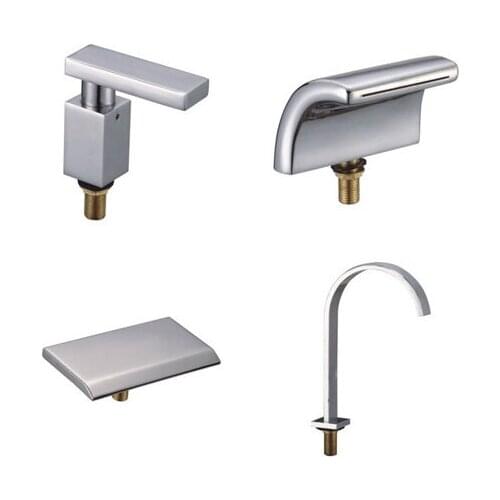 Copper split bathtub faucet waterfall outlet water tap water separator, Bathroom faucet Accessories chrome plated, Free Shipping