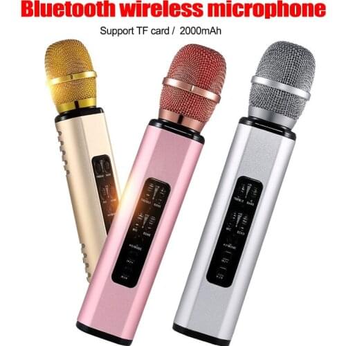 Metal Mikrofon MIC Bluetooth Speaker for Phone Computer Wireless Microphone Record Music Condenser Karaoke Microfone