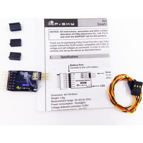 Frsky Mlvss Mini Lipo Voltage Sensor Smart Port Enable Without OLED Screen for X6R X4R X8R Receiver RC FPV Racing Drone