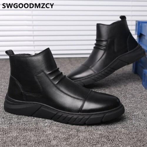 Ankle Boots Men Leather Boots Men Winter Shoes Men Snow Boots Shoes+male Botas De Invierno Winterschuhe Herren Botte Homme