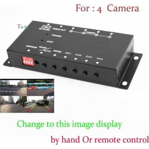 4-Way Video Parking Camera 4 View Image Split-Screen Control Memory Box Kit For Rear / Front / side camera