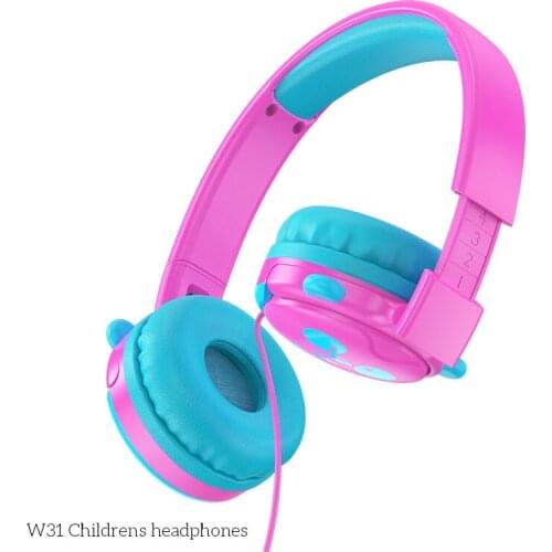W31 Headphones Overhead Children Kids Headset Wired Study Gaming USB Recording Studio 3.5MM Jack Earphones With Microphone