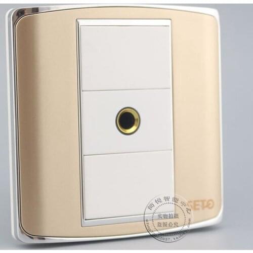 Wall Face Plate Champagne Color One Plate 6.5mm Audio Microphone Jack Outlet Faceplate