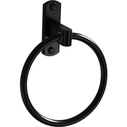 Towel Ring, Hand Towel Holder Ring Hanger for Bathroom Kitchen, Round Towel Rack- Space Aluminum, Free Punch / Punching Install