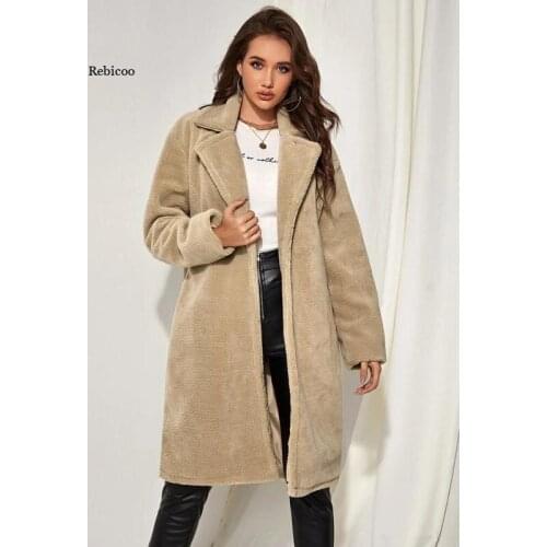 New Winter Women Fur Jacket Fashion Loose Long Fur Overcoat High Imitation Lamb Wool Thick Warm Female Coats Plus Size 4Xl