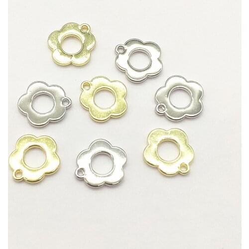 New Arrival! 14x13mm 100pcs Zinc Alloy Flower Shape Charm for Handmade Necklace Earring DIY Parts Jewelry Findings&Components