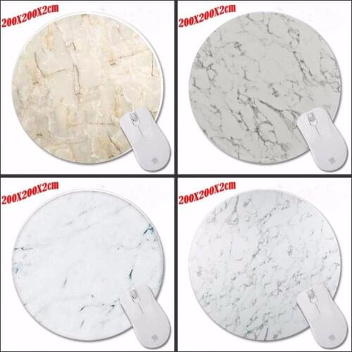 New Design Modern Faux Gold Glitter Marble Unique Desktop Pad Mousepads Computer Animation Round Mouse Mat Round Mice Pad