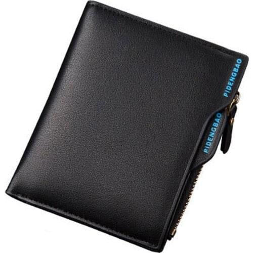 New Mens leather Wallet With Coin Pocket Removable Drivers License Slot Zipper Money Bag Male Credit Card Holder Purse For Man
