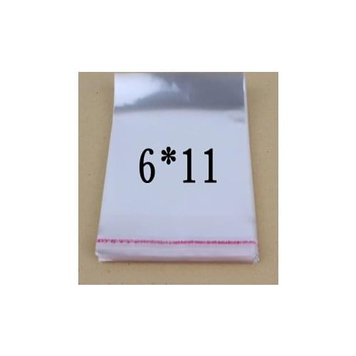 New Clear Resealable Cellophane/BOPP/Poly Bags 6x11cm Transparent Opp Bag Packing Plastic Bags Self Adhesive Seal