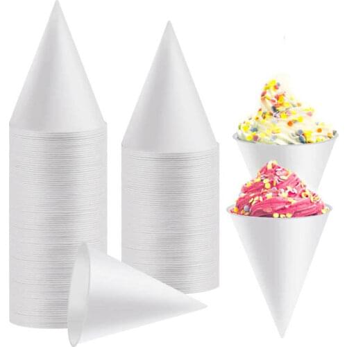 6-Ounce Disposable Paper Cups Leak-Proof Paper Cone Cups Shaved Ice Cups Disposable Craft Funnels Suitable for Home or Company