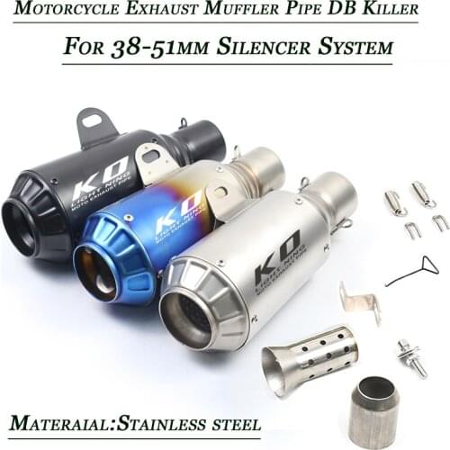 Motorcycle Stainless Baffler Silencer Tip Tubes System Refit For 38-51mm Heade Tail Exhaust Muffler Pipe Removable DB Killer