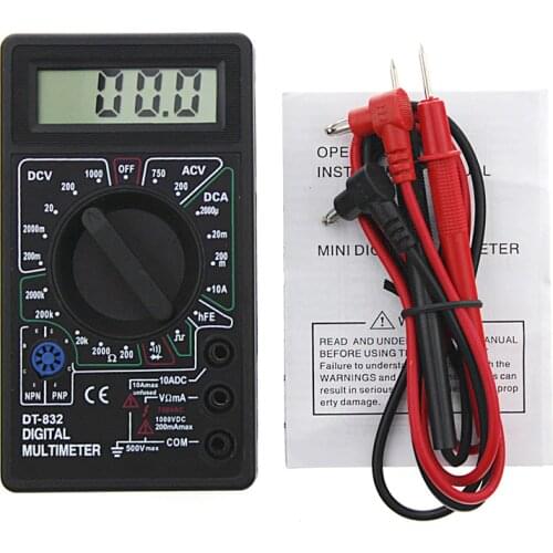 Professional DT832 Digital Multimeter LCD DC AC Voltmeter Ammeter Ohm Tester