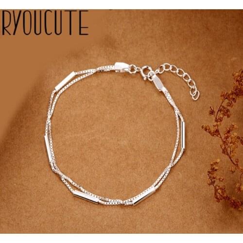 Bijoux Luxury Brand Silver Color Chains Bracelets for Women Bridal Wedding Jewelry