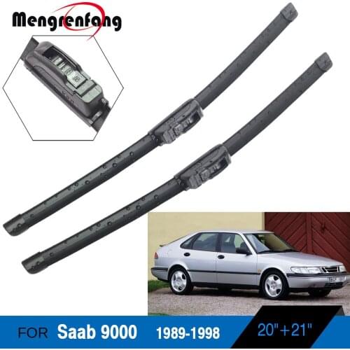 For Saab 9000 Car Front Windscreen Wiper Blades Soft Rubber Wiper J Hook Arms 1989 1990 1991 1992 1993 1994 1995 1996 1997 1998
