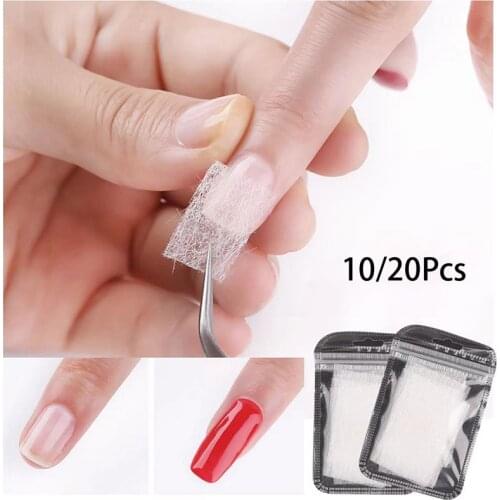 10/20Pcs Silk Fiberglass For Nail Extension Form Non-Woven Silks UV Gel Building Fiber French Acrylic DIY Manicure Accessories