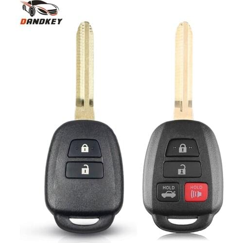 Dandkey 10pcs Replacement 2/4 Button Car Remote Key Shell Case For Toyota Corolla Camry Reiz New Vios RAV4 Crown Key No Logo