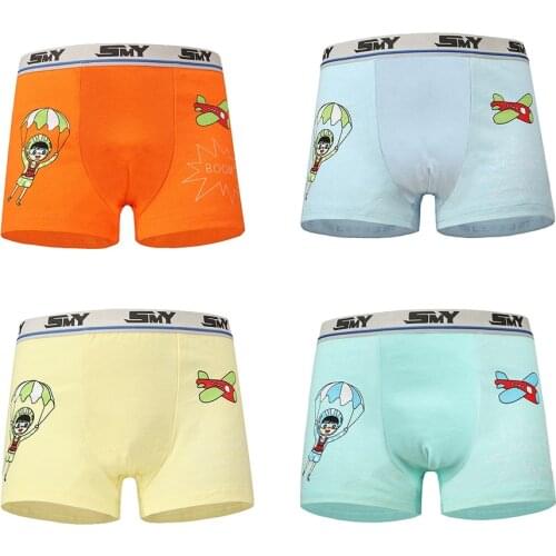 4 Pcs Pure Cotton Children Underwear Boys Panties Cute Cartoon Cat Princess Pattern Kids Briefs Child Girl Pants 2-12 Years