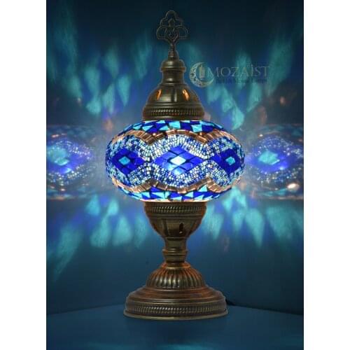MOZAIST Turkish Lamp 13 COLOR Mosaic Table Lamp Antique Moroccan Decorative Glass Bohemian Vintage Light Shade, Tiffany Bedside