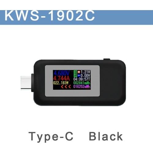 10 in 1 DC Type-C Color Display USB Tester 0-5A Current 4-30V Voltage USB Charger Tester Power Meter Mobile Battery Detector