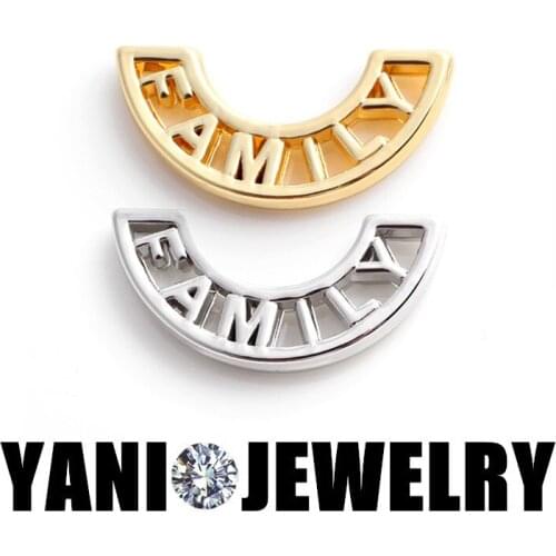 20PCS/LOT Gold Silver Plated Family Chams Floating Plates Window Plate For Glass Living Memory Locket