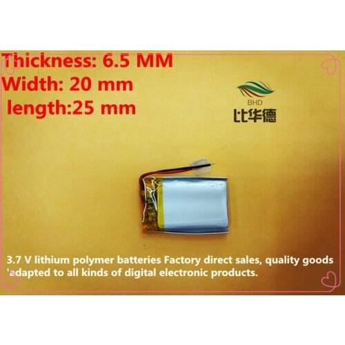 10pieces/lot) 3.7V 652025 260mah lithium-ion polymer battery quality goods quality of CE FCC ROHS certification authority